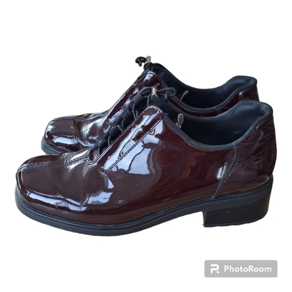 Rieker antistress bordeau patent leather women's shoes heel 1" size 38 - Picture 6 of 14